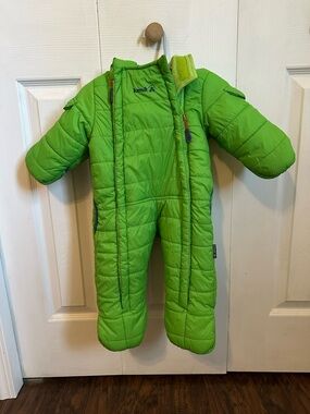 Kamik Bright Green Kids Puffer Snowsuit